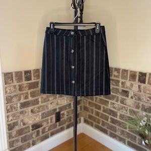 francesca’s striped skirt, navy blue
